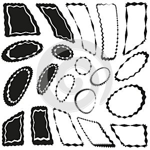 Blobby shape layout. Rounded abstract elements. Irregular vector design. Smooth contour forms.