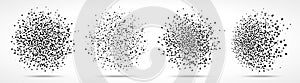 Blobs of dots pattern set. Blots of dot backgrounds. Vector illustration