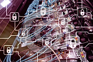 Blochain information encryption. Cyber security, crypto photo