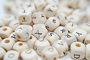 Block of alphabet studded on the floor