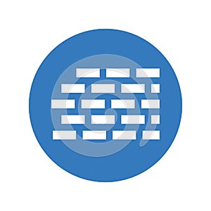 Block, brick, wall icon / blue vector