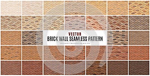 Block brick wall seamless pattern collection set texture background