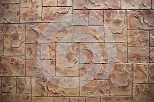 Block brown tile floor