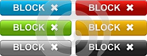 Block web buttons colorful on white photo