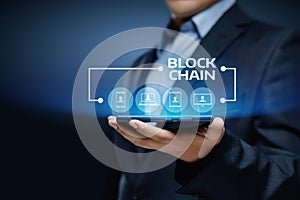 Block chain Business Internet network concept. Ledger technology photo