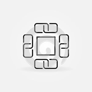 Block chain concept vector icon or symbol