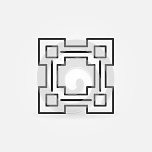 Block chain line icon - vector blockchain concept element