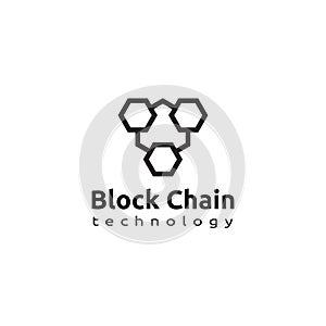 Block chain logo design. Crypto currency mining icon. Bitcoin service