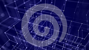 Block chain technology concept. 3D Rendering. Network connection structure. Big data visualization