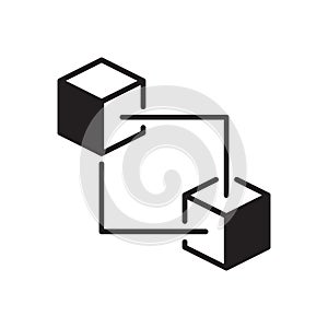 Block chain technology vector icon. Cryptocurrency sign