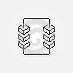 Block-Chain vector concept icon. Blockchain with 6 blocks symbol