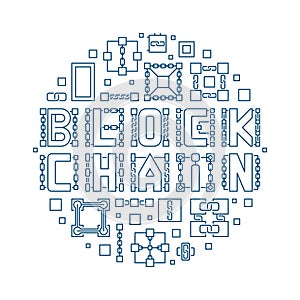 Block Chain vector linear modern round illustration