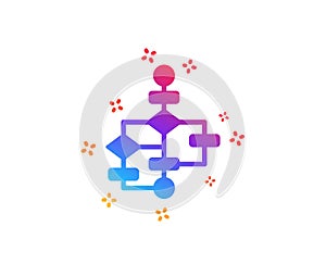 Block diagram icon. Path scheme sign. Vector