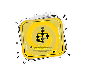 Block diagram icon. Path scheme sign. Vector