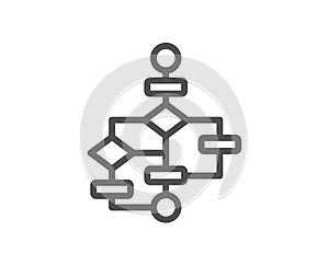 Block diagram line icon. Path scheme sign. Vector