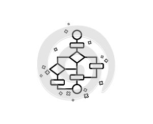 Block diagram line icon. Path scheme sign. Vector