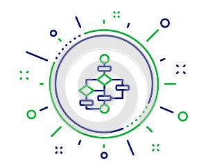 Block diagram line icon. Path scheme sign. Vector