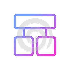 Block diagram pixel perfect gradient linear ui icon