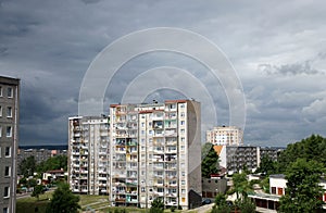 Block of flats socialist architecture in Poland.