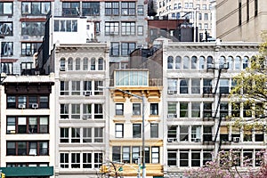 Block of historic buildings along 23rd Street on Madison Square Park in Manhattan, New York City