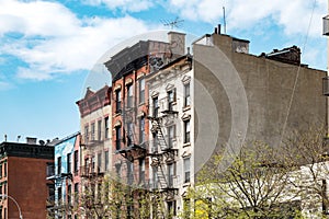 Block of historic buildings in the East Village, New York City photo