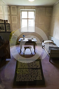 Block leader`s room from Auschwitz photo