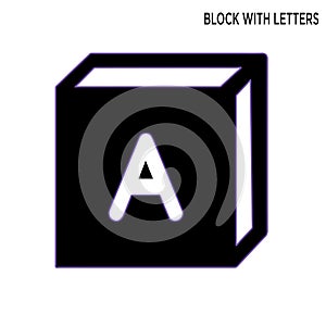 Block letters editable icon symbol design