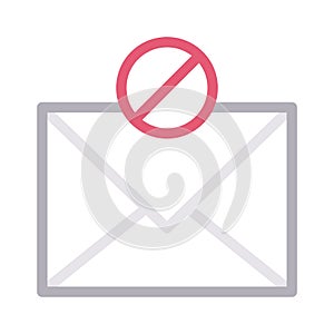 Block message thin color line vector icon