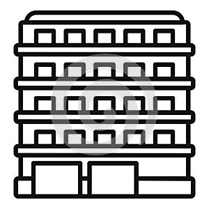 Block multistory building icon outline vector. Gym floor