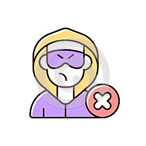 Block or mute harasser RGB color icon