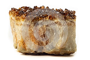 Block of natural citrine quartz mineral from Brazil isolated on a pure white background photo