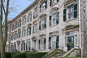 Block of old stone apartment buildings