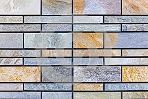 Block pattern of Brown stone cladding wall