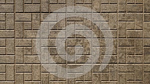 Block pattern of the old marble tiles pavement floor, Surface of granite polished stone, Square texture background, Top view.