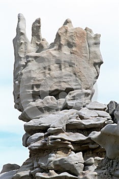 Block shaped rock formation in Fantasy Canyon, Utah