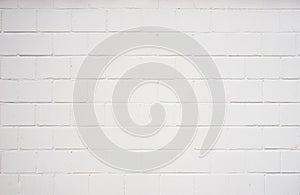 Block shaped white brick wall background texture