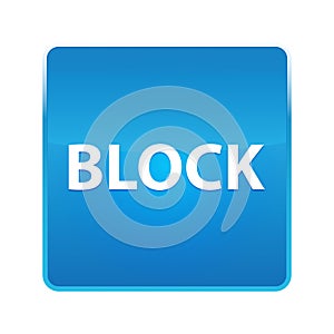 Block shiny blue square button