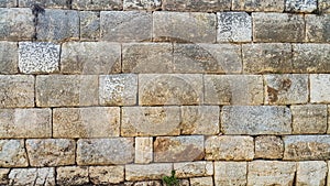 Block stone wall of ancient church