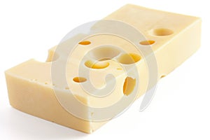 Block of swiss type cheese