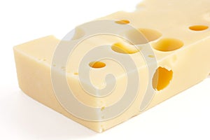 Block of swiss type cheese