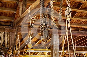 Block and Tackle in Boat Shop