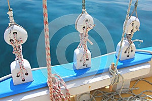 Block and Tackle, Traditional Caribbean Sloop. photo