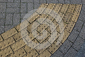 Block tactile paving for blind handicap.