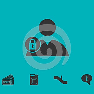 Block user icon flat