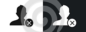 Block User Icon linear graphics set vector in black