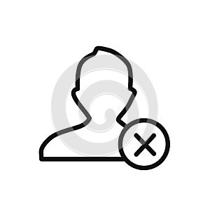 Block User Icon linear vector graphics sign
