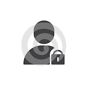 Block user with padlock icon vector