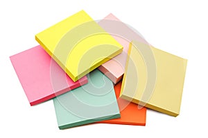 Block of vibrant multicoloured Post it Notes