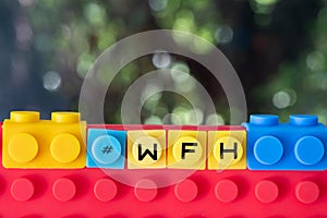 A block word -  WFH WORK FROM HOME