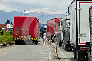 Protest by truckers